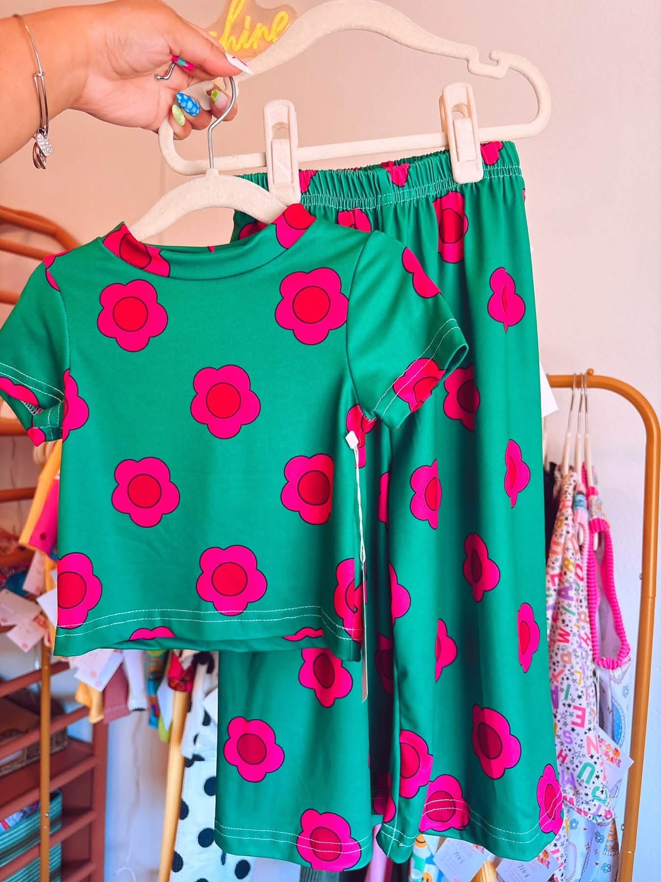 EMERALD + PINK SET (og top + palazzos)