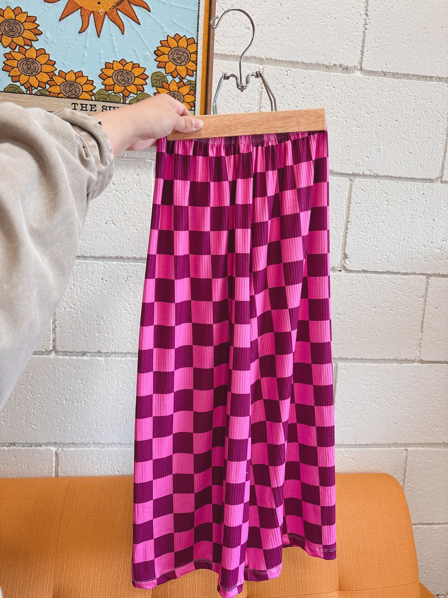 PINK CHECKER PALAZZOS