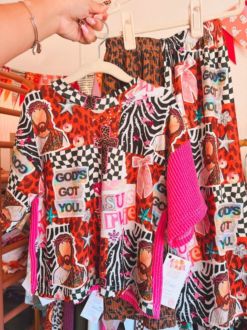 GODS GOT YOU BOXY + PALAZZO SET