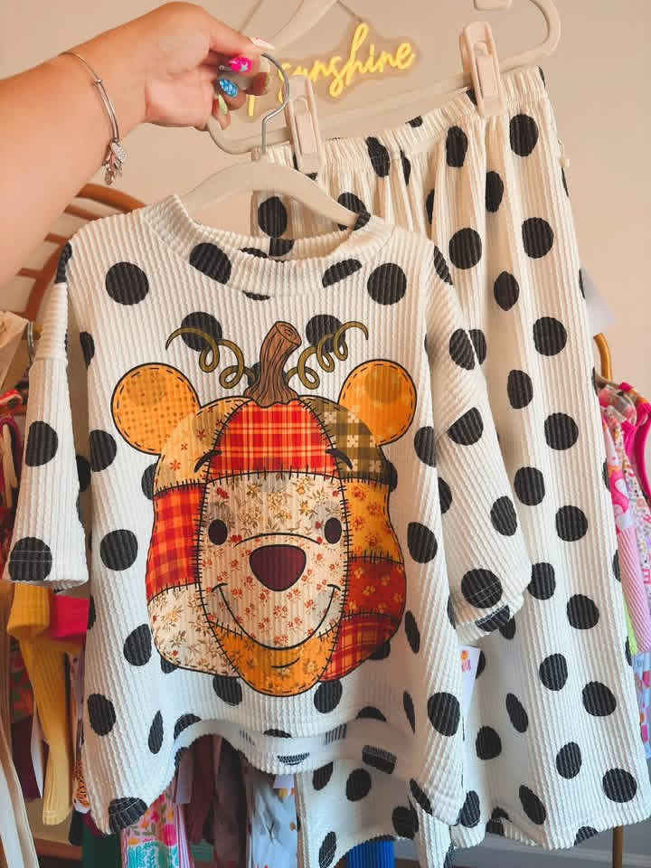 POLKA DOT POOH PALAZZOS + BOXT SET
