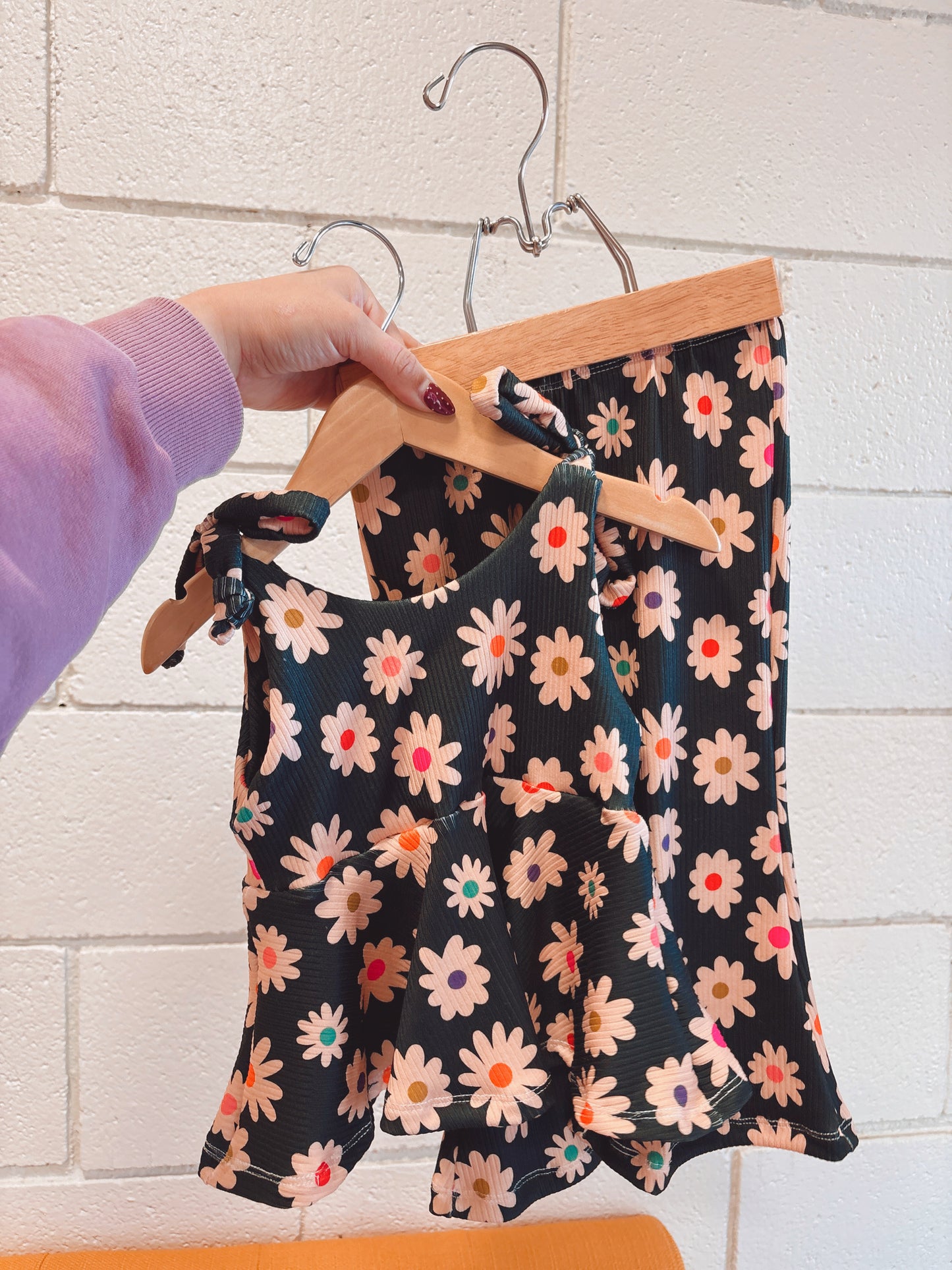 BLACK FLORAL EMMA TOP + FLARES