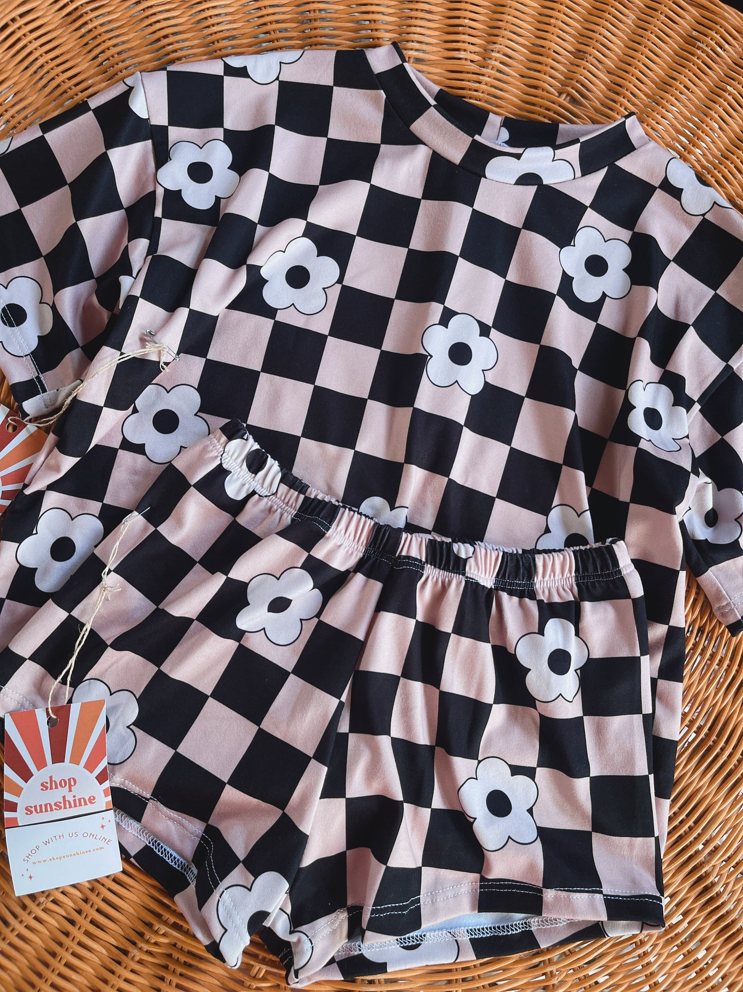 CHECKER FLORAL BOXY + SHORTS