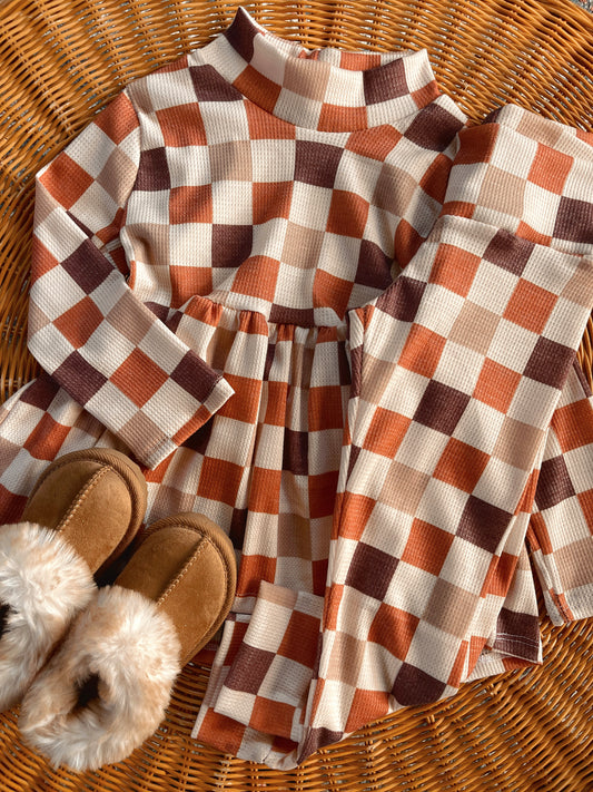 PEPLUM LONG SLEEVE MOCK NECK + LEGGINGS