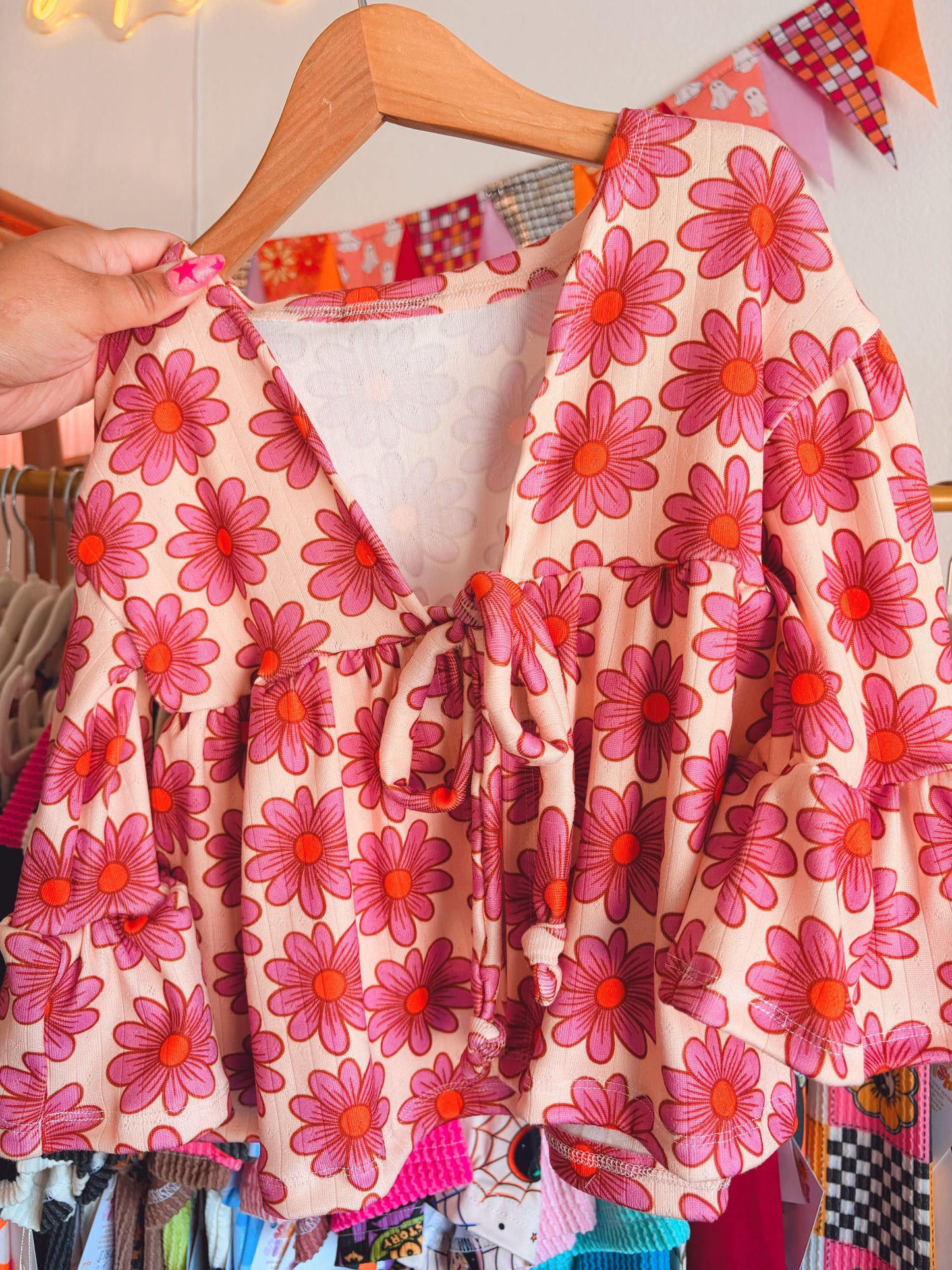 RUFFLE CARDIGAN *choose your print