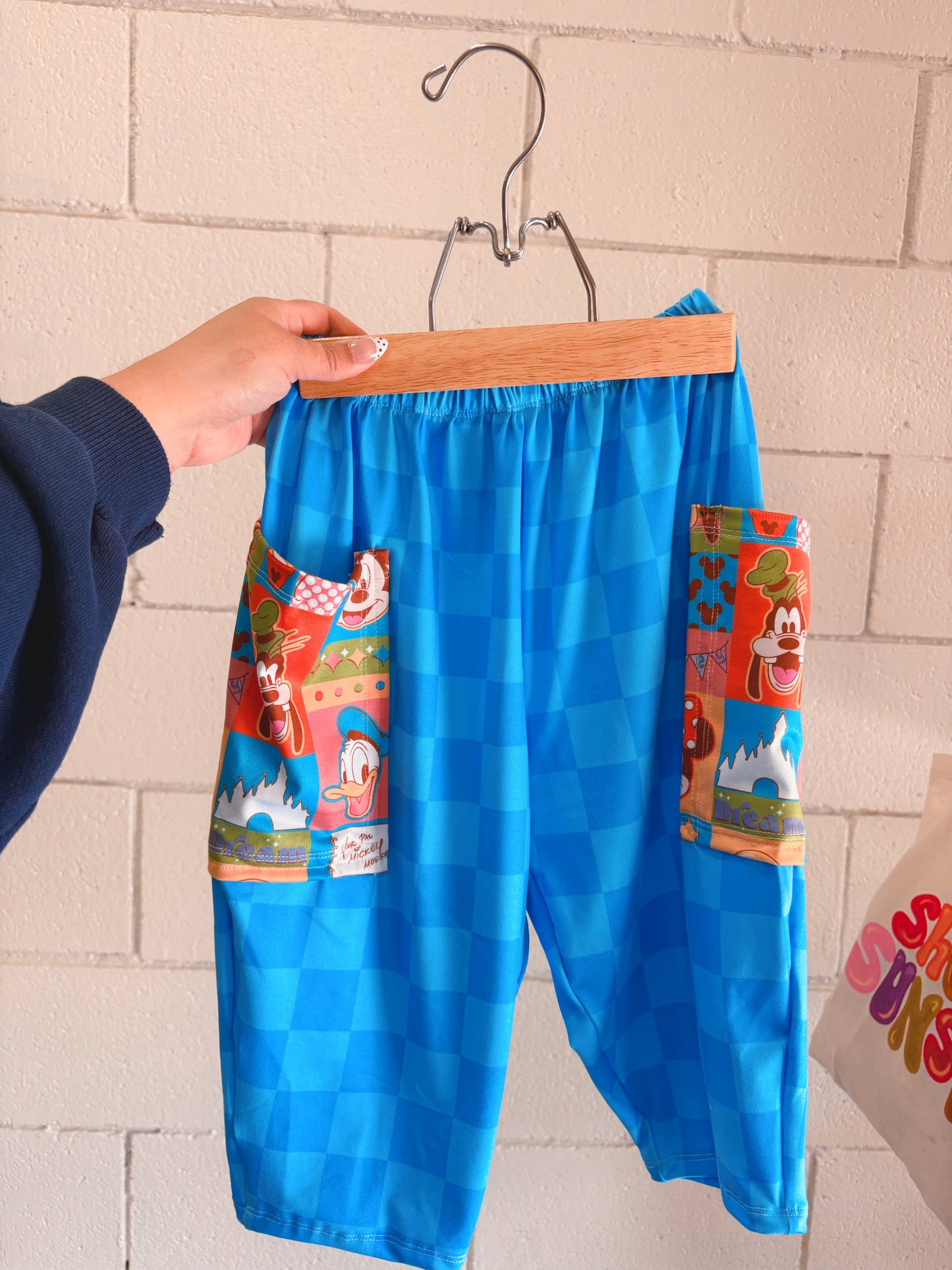 BLUE CHECKER BARRELS WITH MICKEY POCKETS
