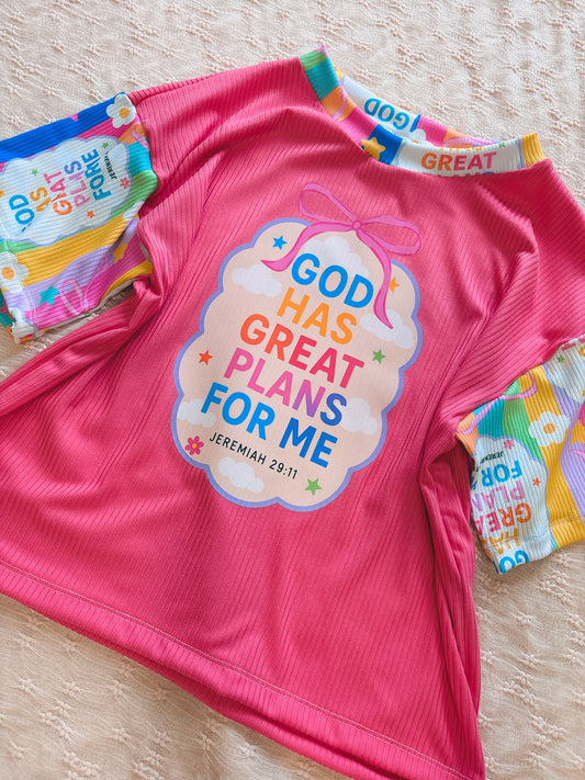 * GOD HAS GREAT PLANS FOR ME BOXY TEE ONLY