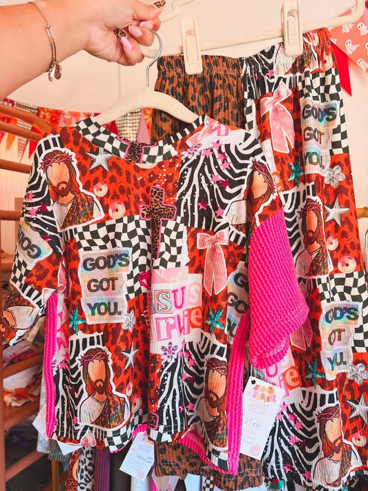 GODS GOT YOU BOXY + PALAZZO SET